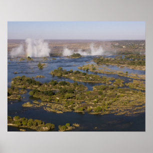 Poster Chutes Victoria, fleuve Zambesi, Zambie - Zimbabwe