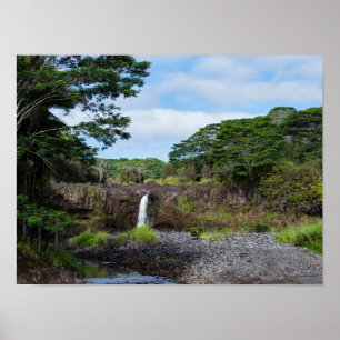 Poster chutes wai'ale dans le parc d'état de la rivière w