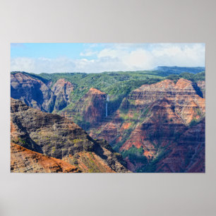 Poster Chutes Waipoo dans le canyon de Waimea, Kauai, Haw