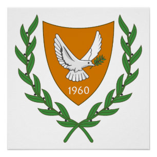 Poster chypre du nord pays manteau bras symbole emblème d