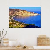 Poster Chypre Pissouri Bay Vue panoramique Photographie (Cuisine)
