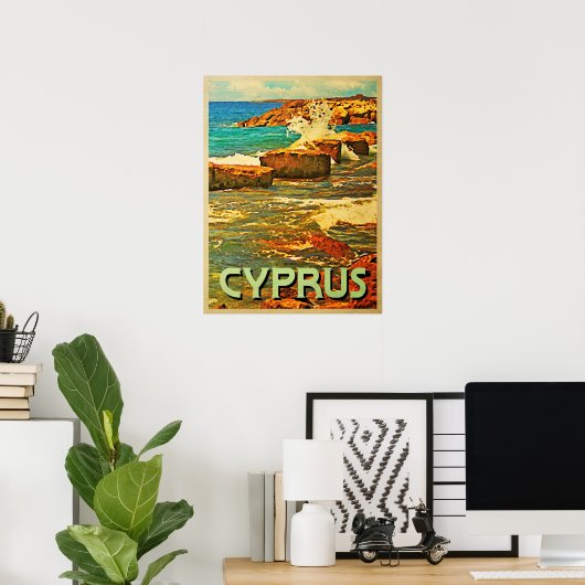 Poster Chypre Rocky Shore (Bureau à domicile)