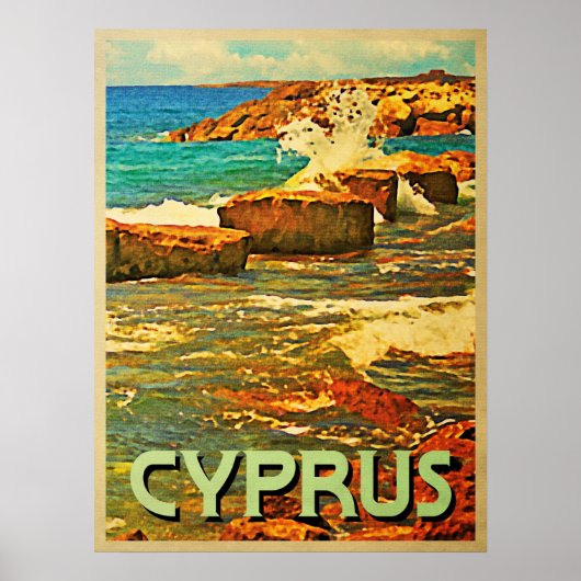Poster Chypre Rocky Shore (Devant)