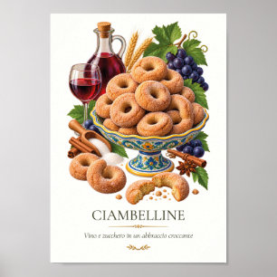 Poster Ciambelline al Vino – Vintage Italian Dessert