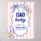 Poster CIAO BABY Lemon Baby shower Amalfi méditerranéen (Devant)