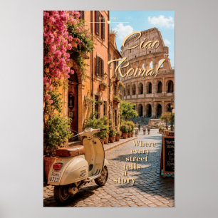 Poster Ciao Roma Vintage Colisée Scénographie Artistique
