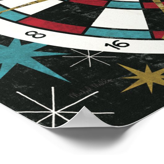 Poster Cible de flechettes illustrative (Coin)