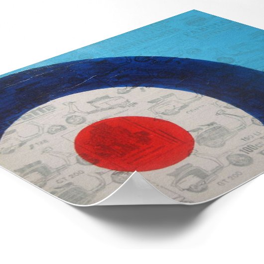 Poster Cible mod bleue (Coin)