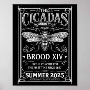 Poster Cicada Brood Xiv Été 2025 Réunion Tour d'été 2025