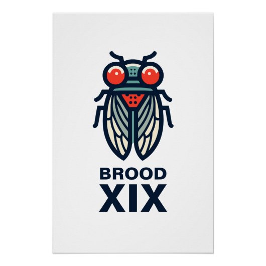 Poster Cicada Magicicada Brood XIX ou Any Brood (Devant)