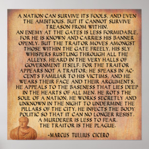 POSTER CICERO QUOTE - LA NATION NE PEUT SURVIVRE LE TRÉSO