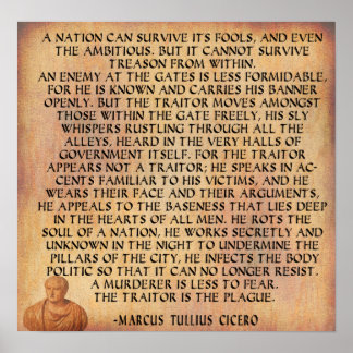 POSTER CICERO QUOTE - LA NATION NE PEUT SURVIVRE LE TRÉSO