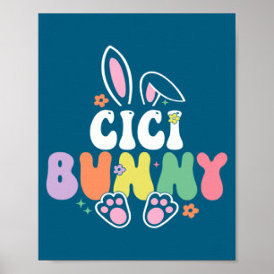 Poster Cici Bunny Femmes Jour de Pâques Lapin Grand-mère