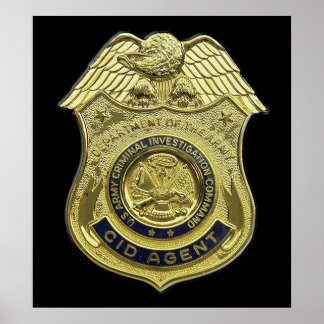 Poster CID AGENT BADGE AMÉRICAIN US USA armée criminelle
