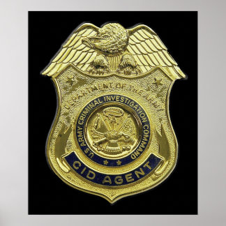 Poster CID AGENT BADGE AMÉRICAIN US USA Army Criminal Inv