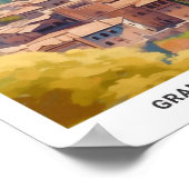 Poster Ciel bleu à Grenade Espagne Vintage voyage (Coin)