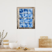 Poster Ciel bleu à travers la fenêtre (Cuisine)