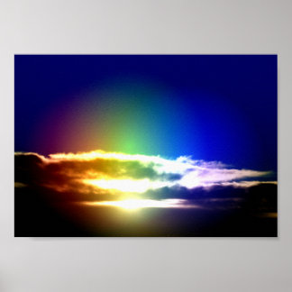Poster Ciel bleu arc-en-ciel