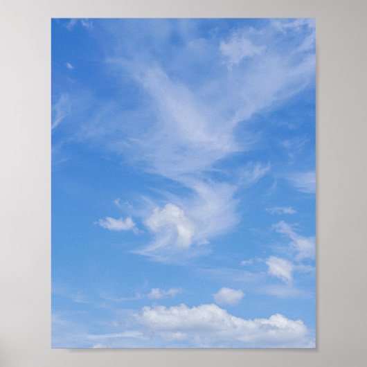 Poster Ciel Bleu Avec Nuages Agités (Devant)