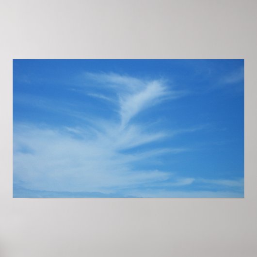 Poster Ciel bleu avec nuages blancs Abstrait Nature Photo (Devant)