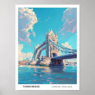 Poster Ciel bleu dans Tower Bridge Londres Angleterre Voy