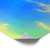 Poster Ciel bleu et boulons de foudre jaune doré (Coin)