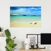 Poster Ciel Bleu, Sable Blanc Et Étoiles De Mer | Belitun (Bureau à domicile)