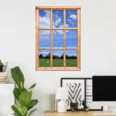 Poster Ciel bleu sur la vue sur le parc - Faux Window (Bureau à domicile)