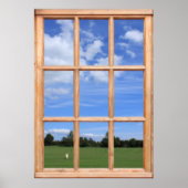 Poster Ciel bleu sur la vue sur le parc - Faux Window (Devant)