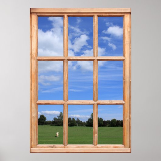 Poster Ciel bleu sur la vue sur le parc - Faux Window (Devant)