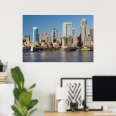 Poster Ciel bleu sur le front de mer d'Elliott Bay (Bureau à domicile)