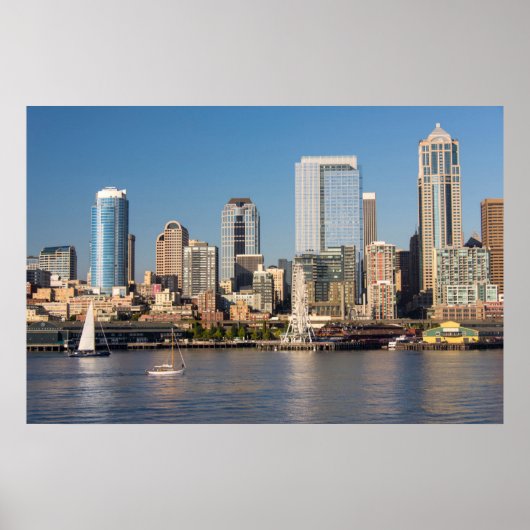 Poster Ciel bleu sur le front de mer d'Elliott Bay (Devant)