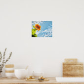 Poster Ciel Bleu Tournesol Et Nuages Découpage Art (Cuisine)