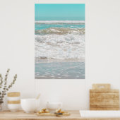 Poster Ciel bleu turquoise Océan Vagues de mer Mousse (Cuisine)