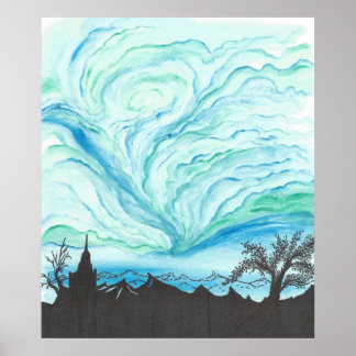 Poster Ciel bleu vert