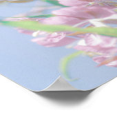 Poster Ciel bleu Vert Plante Feuilles Fleurs violettes (Coin)