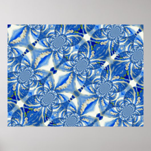 Poster Ciel bleu vif romantique et orchidées blanches (Devant)