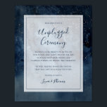 Poster Ciel céleste avec cadre débranché signe de cérémon<br><div class="desc">Ce ciel céleste avec cadre débranché signe de cérémonie est parfait pour votre mariage enchanté sous les étoiles. Le ciel bleu marine foncé, parsemé d'étoiles argentées, donnera le ton à votre mariage extérieur boho du soir. Personnalisez-le comme vous le souhaitez ou gardez-le tel quel. N'oubliez pas de parcourir le reste...</div>