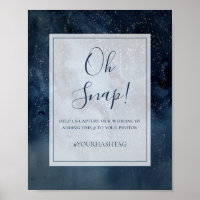 Ciel céleste avec cadre Oh Snap Hashtag Sign