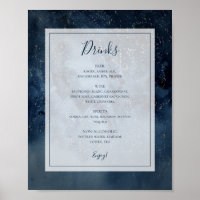 Ciel Céleste De Nuit Avec Frame Boissons Menu Sign
