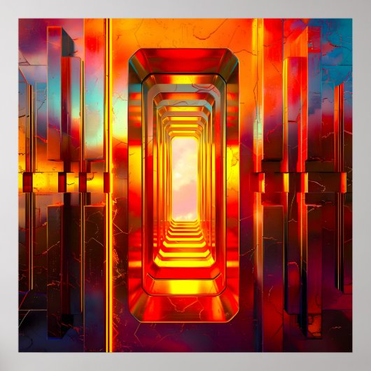 Poster Ciel céleste métallique (Devant)