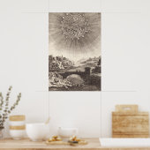 Poster Ciel d'astronomie antique avec soleil par Allain M (Cuisine)