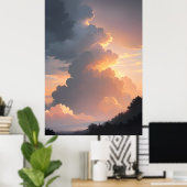 Poster Ciel de coucher de soleil (Bureau à domicile)