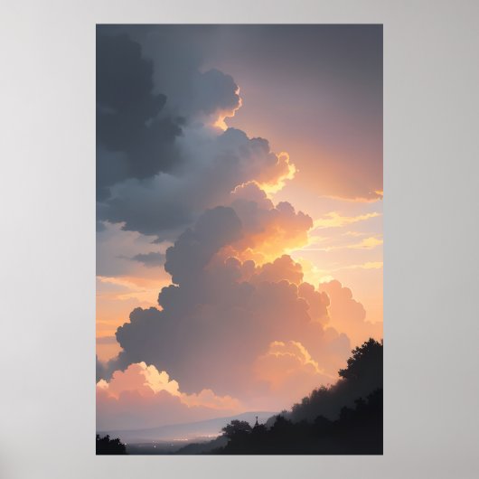 Poster Ciel de coucher de soleil (Devant)
