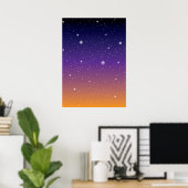 Poster Ciel de coucher de soleil étoilé violet et or (Bureau à domicile)