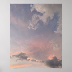 Poster Ciel de coucher de soleil pastel avec des nuages r
