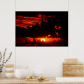 Poster ciel de coucher de soleil rouge sombre (Cuisine)