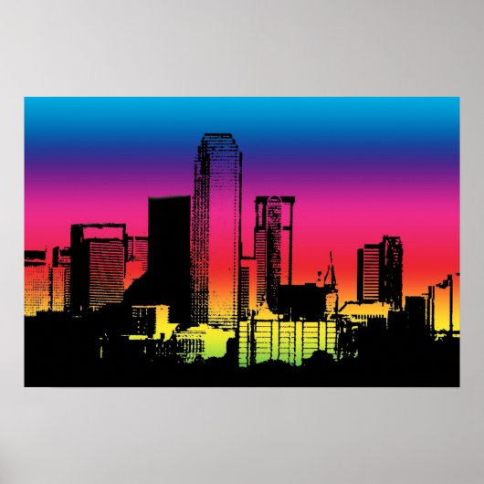 Poster Ciel de Dallas en couleurs (Devant)