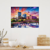 Poster Ciel de Dayton, Ohio, Abstrait Coloré (Cuisine)