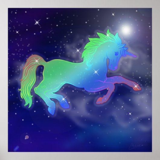 Poster Ciel de licorne | Nuit étoilée (Devant)